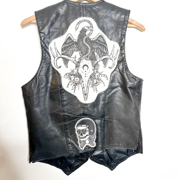 Vintage Wilsons Seude & Leather Leather Vest with Patches - Picture 2 of 9